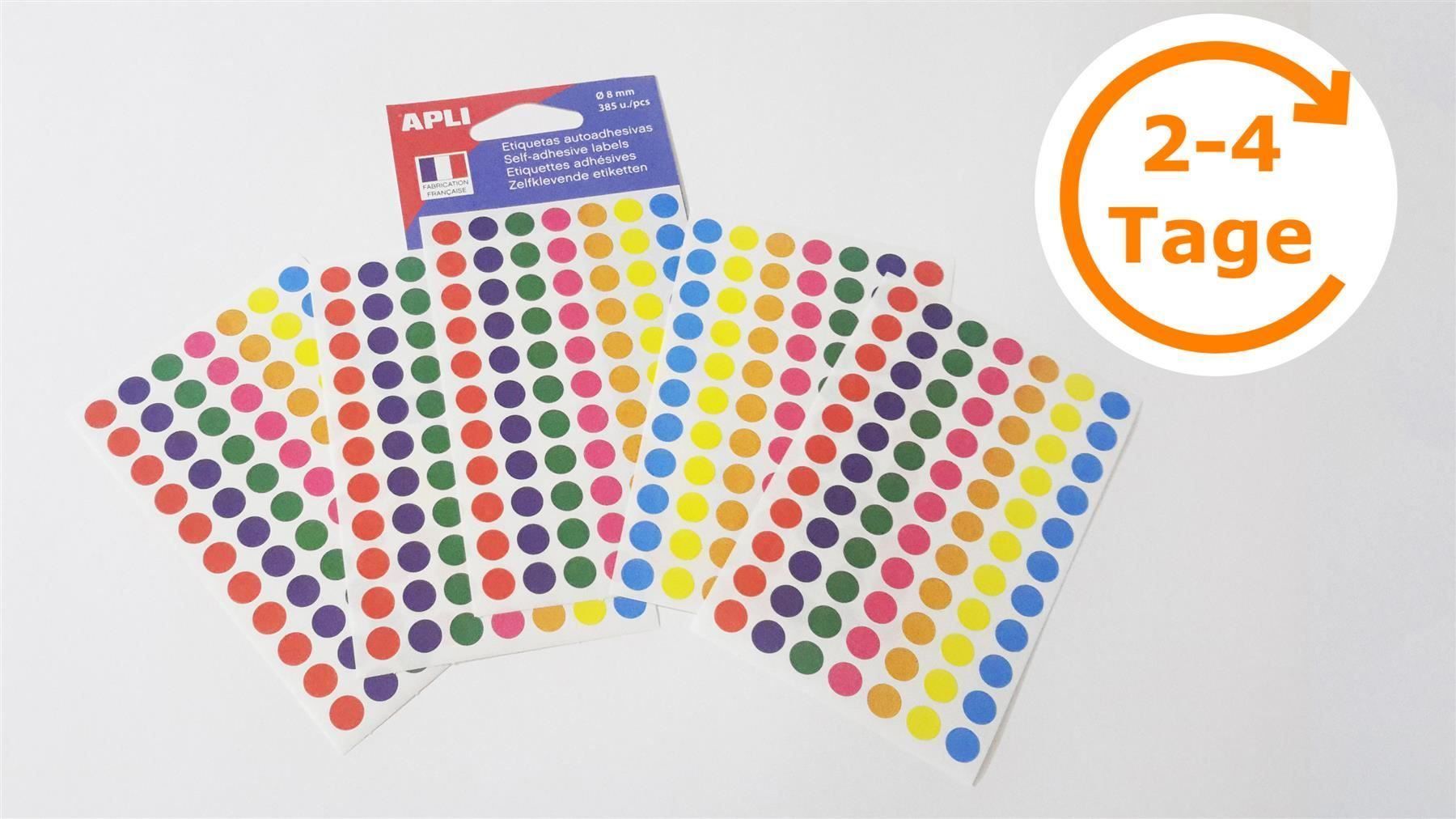 Sticker: Markierungspunkte, bunt, 8mm, 385 Stück – Nuovo e nell'imballaggio originale da St. Gallen venduto da cointec