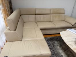 Ecksofa Leder beige von Möbel Pfister