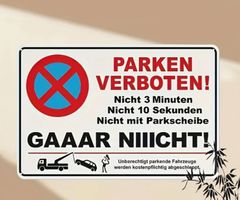 Parken Verboten Schild, Blechschild, Metallschild, NEU!