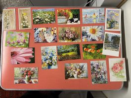 19 Postkarten, Blumen, Katze, Ostergrusskarten