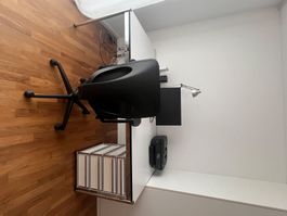 USM Schreibtisch weiss mit Chromstützen