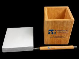 Bambus Notizzettelbox inkl. Stift