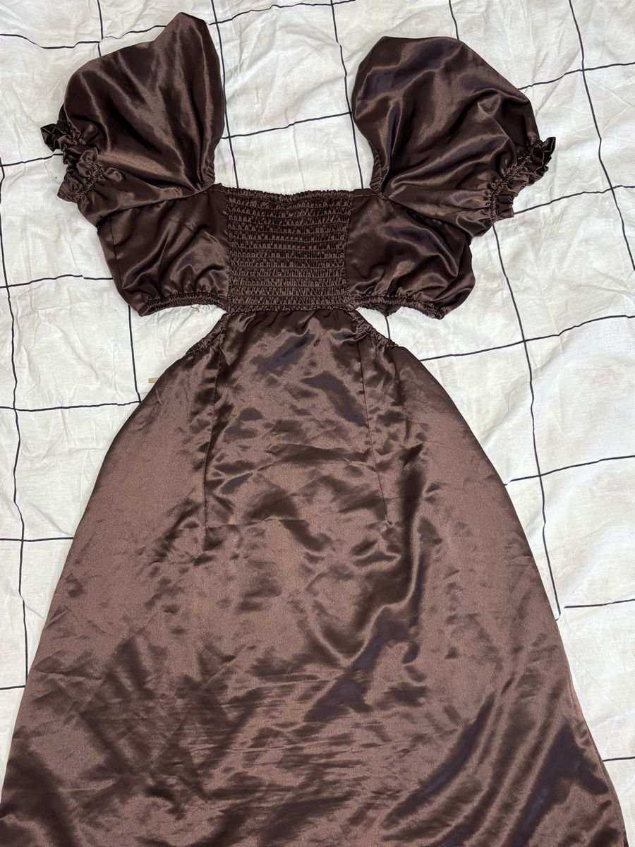 Vestiti: Chocolate Brown Summer Dress with Cut-Outs – Usato da Bern venduto da kri_y8h8 1