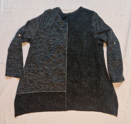 Italienischer Strickpullover – Dunkelgrau/Schwarz – XXL