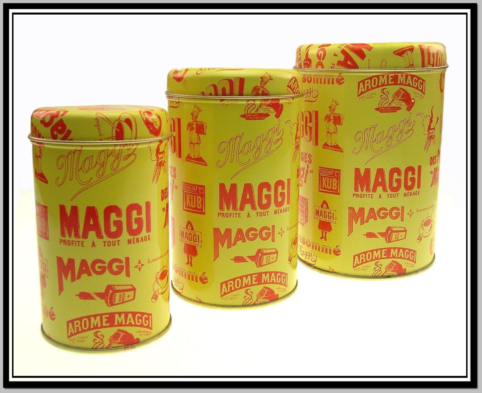 Barattoli: Trio Blechdosen Maggi Kemptthal Cham – Usato da Langenthal venduto da hamster-raeumung