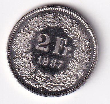 Tutti le monete: Schweiz 2 Franken 1987fast unz – Usato da Neuchâtel venduto da karlpierrino