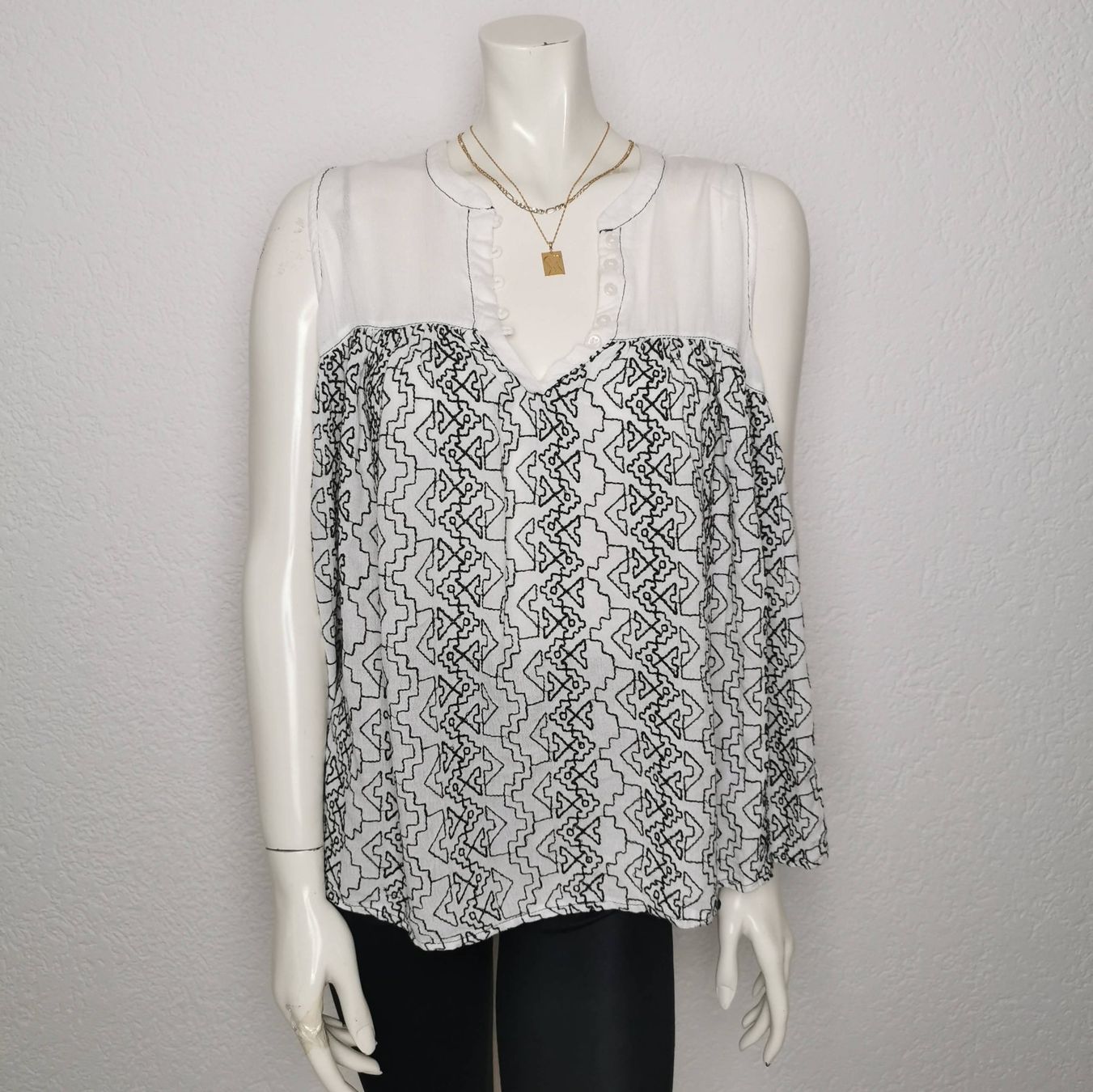 Camicette: Ethno Bluse / Top / Oberteil weiss mit Muster Boho - M – Usato da Wettingen venduto da JasminL92-2