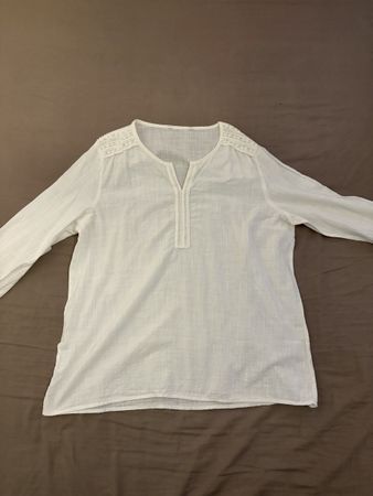 Camicia bianca maniche lunghe con dettagli in pizzo