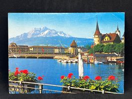 Luzern: Blick auf Seebrücke und Pilatus