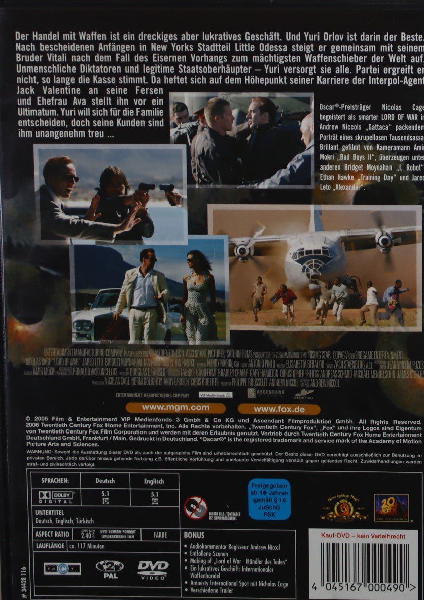 Tutti i DVDs: Lord of War – Usato da Luzern venduto da CONTENTI 2