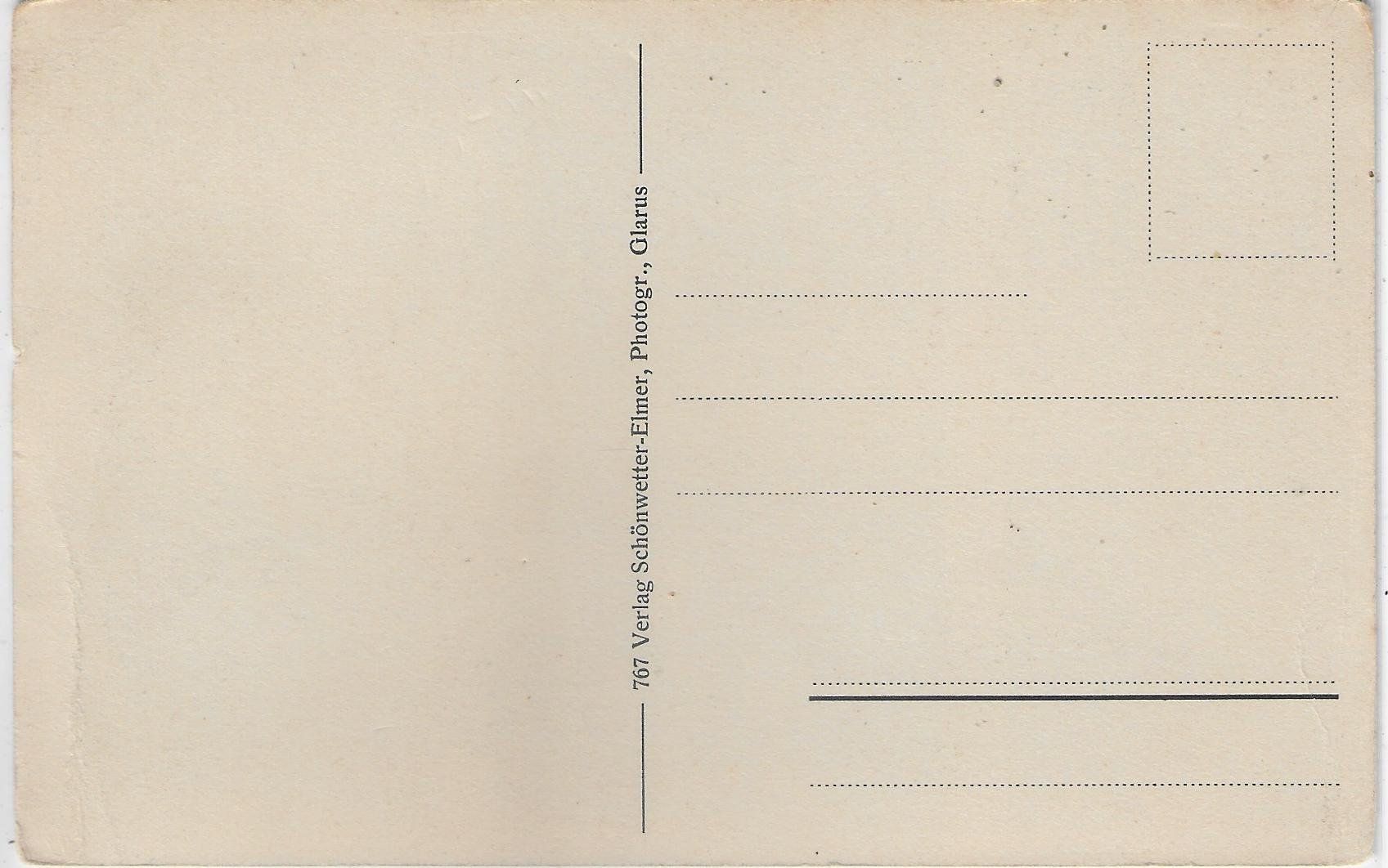 Cartoline postali: Braunwald - Kirchli mit Ortstock – Usato da Ettingen venduto da Kartenplanet 1