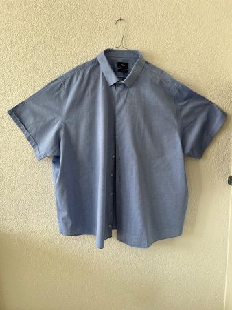 Blaues C&A Herrenhemd 5XL Regular Fit Kurzarm wie neu