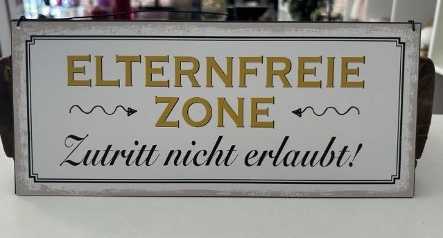 Insegne: Blechschild Metallschild Elternfreie Zone – Nuovo e nell'imballaggio originale da Aarwangen venduto da to-hirschi