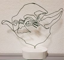 Skulptur Draht "Yoda" Handmade