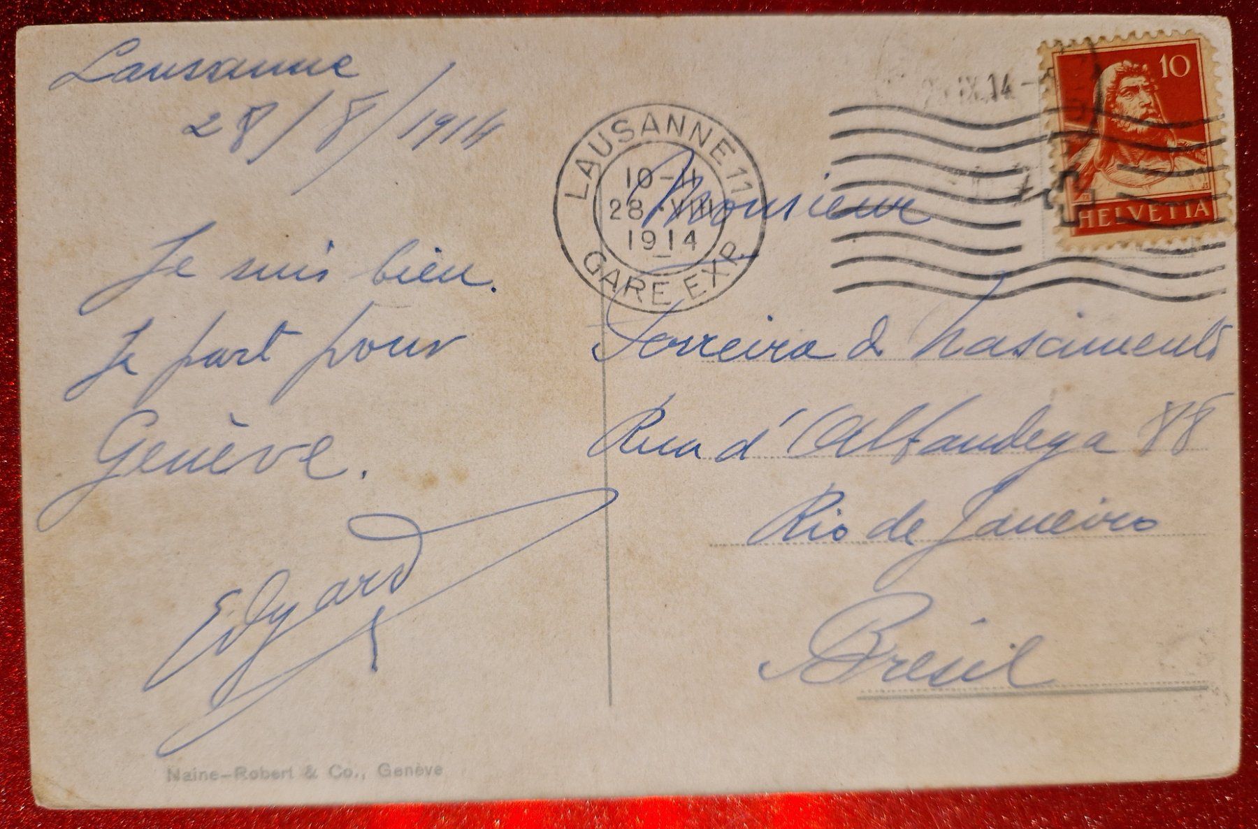 Ansichtskarten: Lausanne et les Alpes 1914 – Gebraucht aus Melchnau von Fishel 1