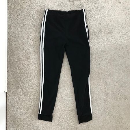 Black Striped Casual Sweatpants - XS/S - female