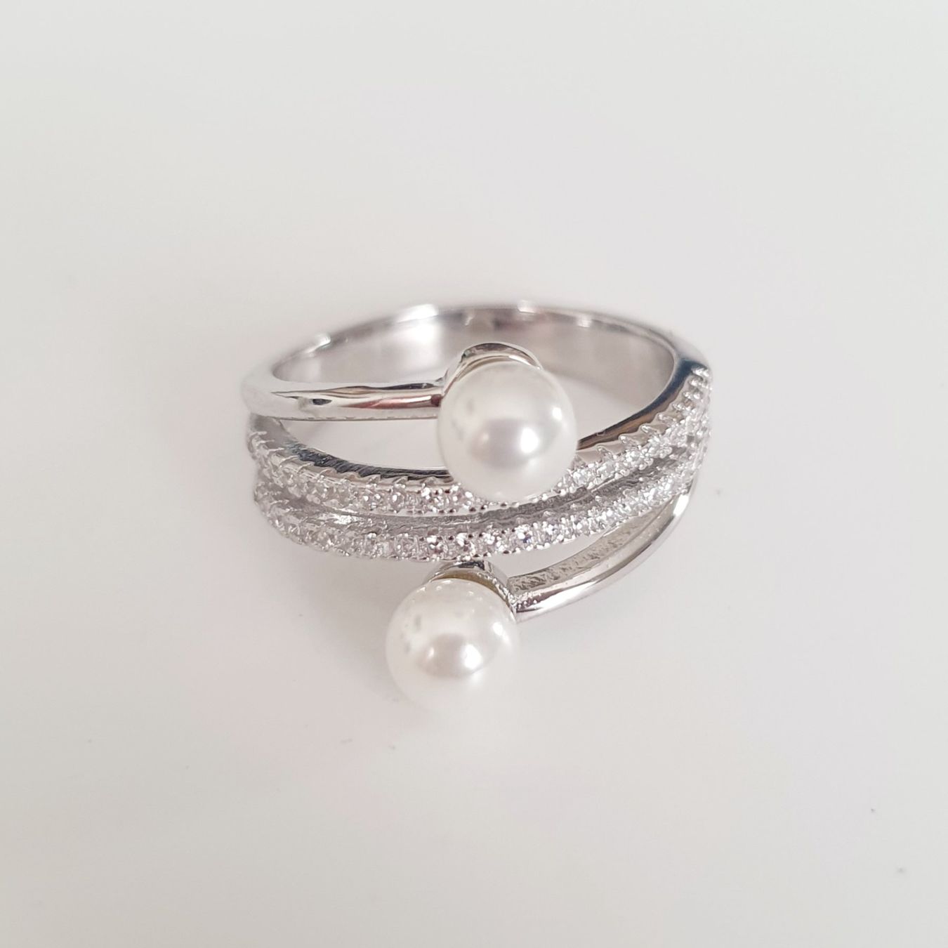 Ringe: Elegante Silberring 925  mit  Perlen, 16,4 mm Neu – Neu (gemäss Beschreibung) aus Kreuzlingen von Wunderkiste123 2
