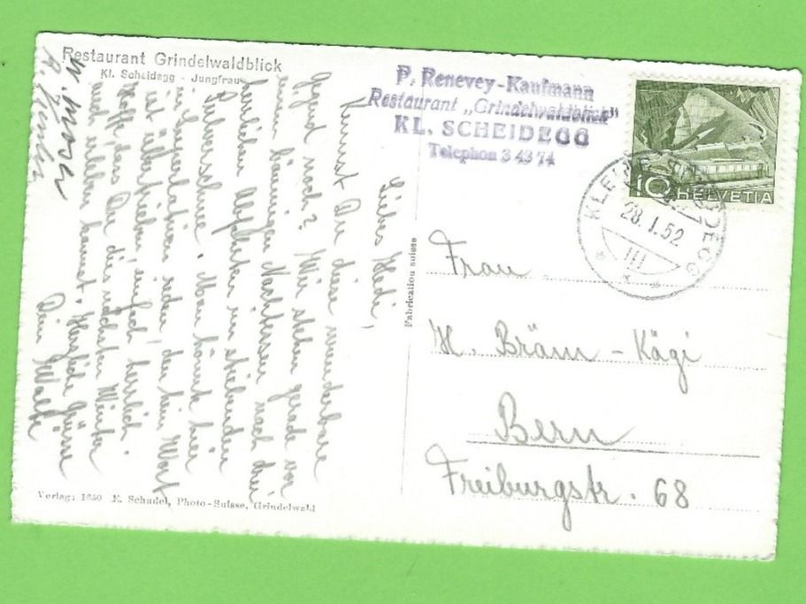 Cartoline postali: Restaurant Grindelwaldblick, Kl. Scheidegg, Jungfrau – Nuovo (secondo la descrizione) da Zürich venduto da t24_de 1