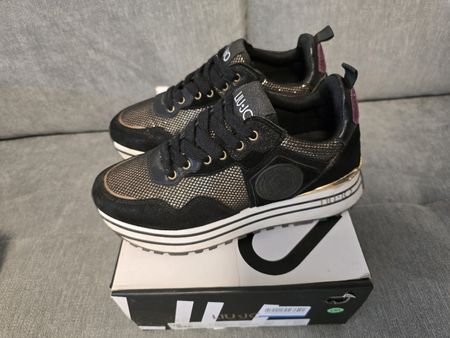 Liu Jo Sneaker Plateau Gr. 37 Gold Schwarz Top!
