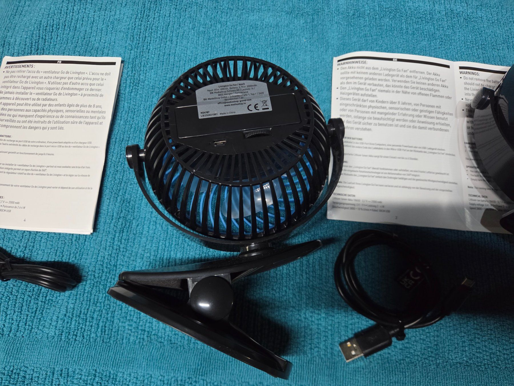 Livington Ventilatori: Lot de 2 ventilateurs de table avec batterie intégrée – Usato da Onex venduto da Fifane 3