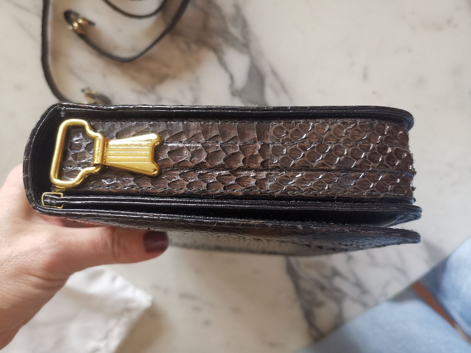 Borse da donna: Vintage Phytonleder Handtasche – Usato da Uerikon venduto da pink_flamingo 2
