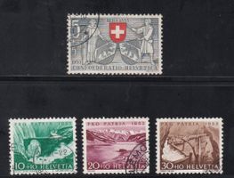 Timbres suisses Pro Patria 1953 oblitérés