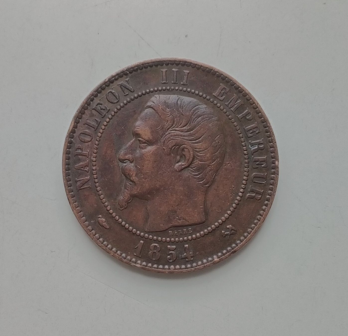Alle Münzen: Frankreich DIX CENTIMES 1854 – Gebraucht aus Feldbach von carlotta111 1