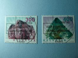 2003 Dauermarken Mineralien 1094 + 1095 ET Vollstempel