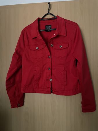 Chicoree Stoff Jacke rot Grösse L