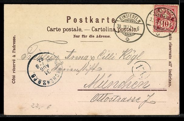 Ansichtskarten: Litho Einsiedeln, Gnaden-Mutter, Festzug – Gebraucht aus Berlin von bartko-reher 1