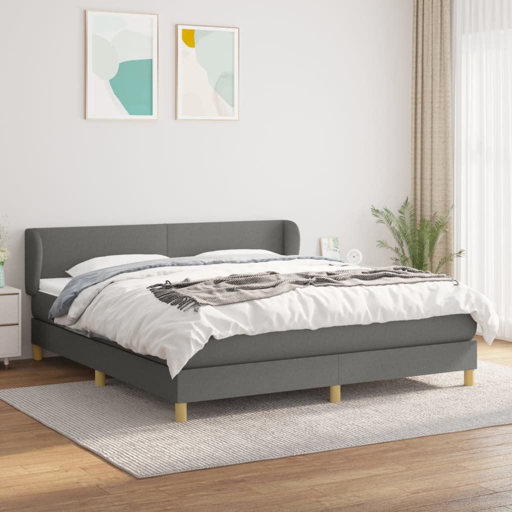 Betten: Boxspringbett mit Matratze Dunkelgrau 180x200 cm Stoff – Neu und originalverpackt aus Zug von Cheap-Shop