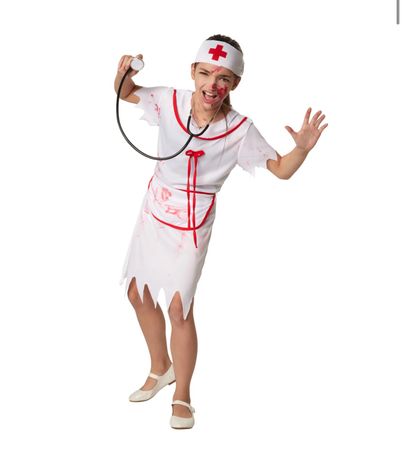 Mädchenkostüm Gruselige Krankenschwester Gr.116