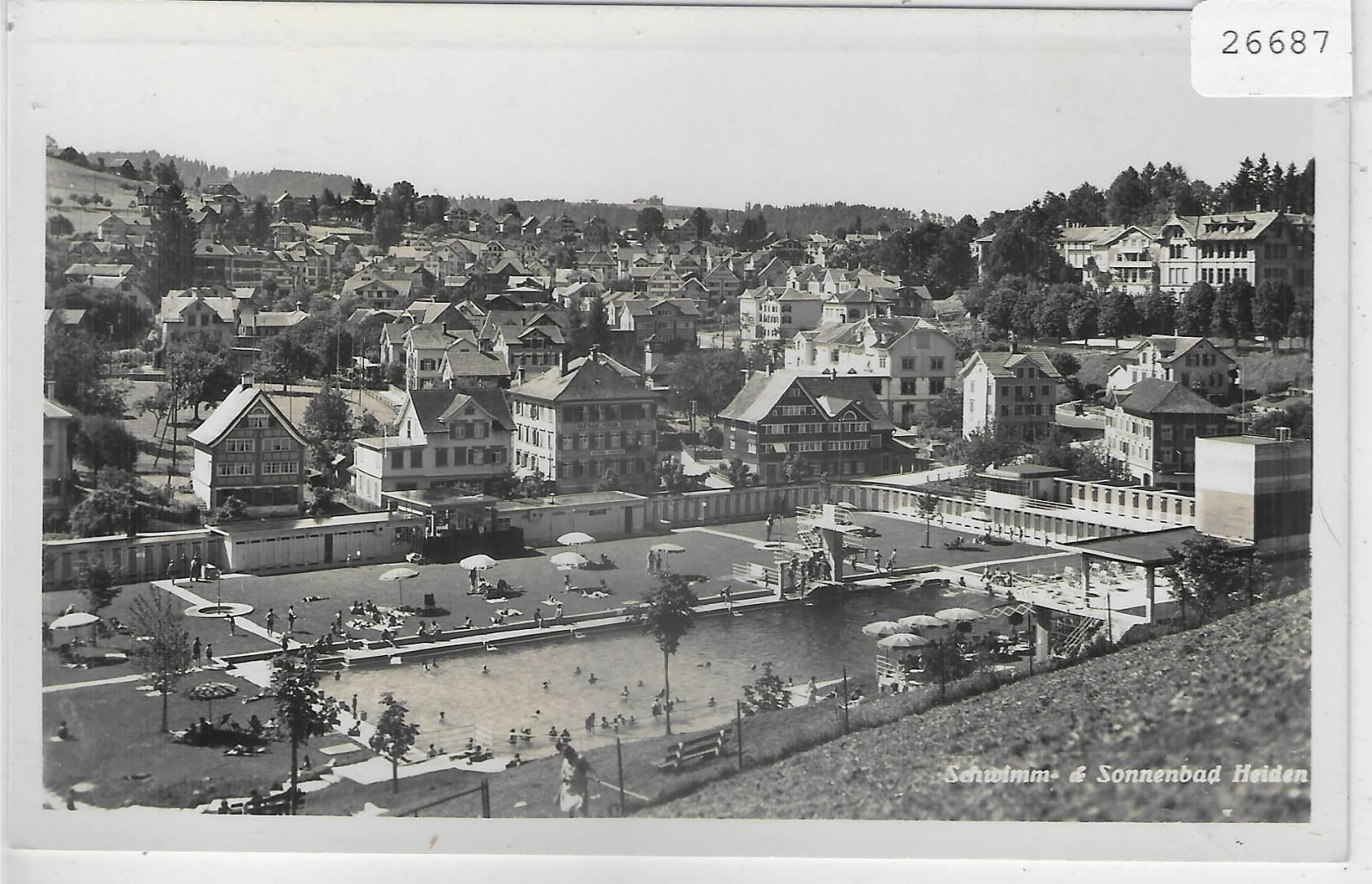 Cartoline postali: Schwimm- & Sonnenbad Heiden – Usato da Ettingen venduto da Kartenplanet