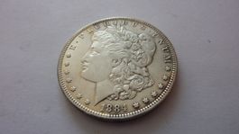 Uralter  US Morgan - Silberdollar : Liberty 1884, vorzüglich