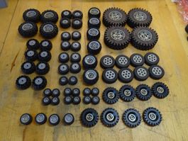 Lego 68 x Reifen / Räder und Felgen Grau (2)