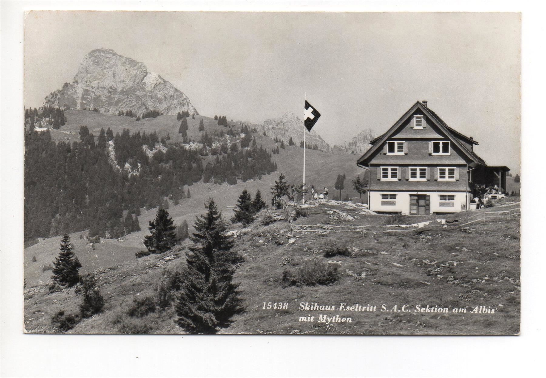 Cartoline postali: OBERIBERG Skihaus Eseltritt S.A.C. – Usato da Jona venduto da philajona
