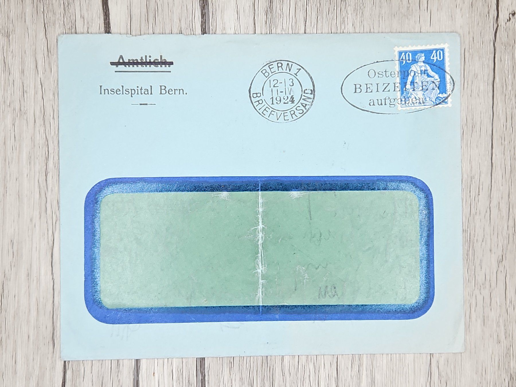 Alle Briefmarken: CL13 Enveloppe + Timbre Suisse 1924 – Gebraucht aus Cousset von Patrick_Collections