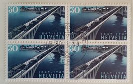 ST114) 280, Elektro Züge auf Brücke Sonderstempel 4-Block