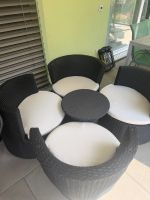 Garten Sitzgruppe Rattan Optik 4 Sessel 1 Tisch