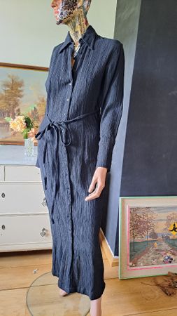 CLOTHES y2k Mousselin Kleid Maxikleid Mantelkleid XS 34 36