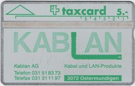 5 CHF KABLAN - seltene Kunden Taxcard