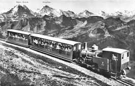 Brienzer Rothorn BE Blick auf die Berner Hochalpen Bahn