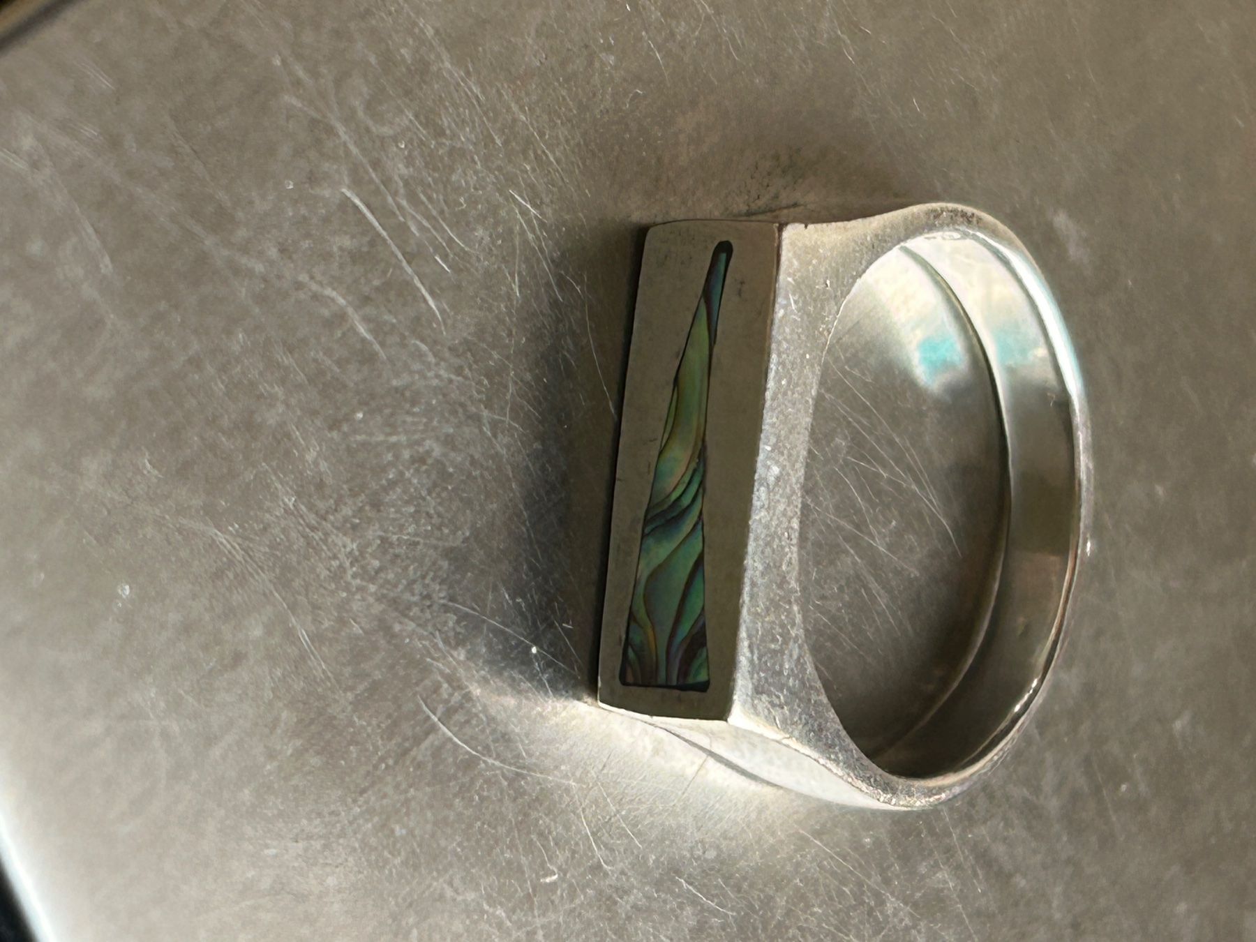 Anelli: Silberring Muschel-Einlage, Grösse 59, Vintage Chic – Usato da Basel venduto da bellespirit 6