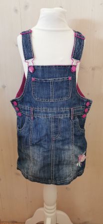 Latzkleid Jeans mit Blumen Grösse 128