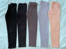 Lot de 5 leggings hiver fille, taille 122 cm (6-7 ans)