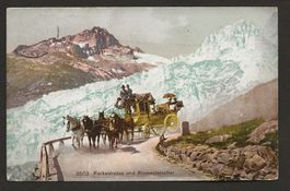 Furka Post Postkutsche um 1900 uralte Karte Rhonegletscher