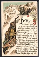 Vorläufer-Lithographie Bergsteiger erkl