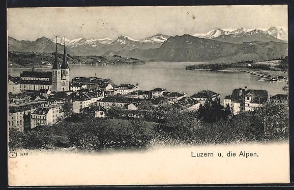 Cartes postales: Luzern, Teilansicht mit Kirche und den A – D'occasion à Berlin par bartko-reher