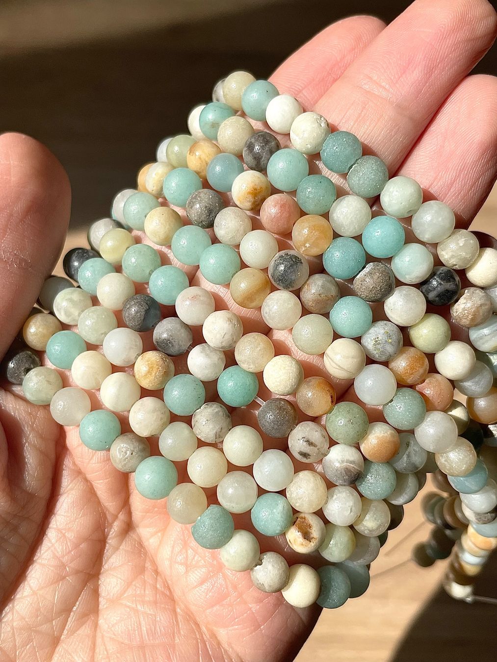 Colliers: Perlen, Strang, Amazonite, 6mm – Neuf avec emballage d'origine à Schiers par sisikristall 1