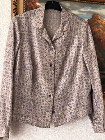 Handarbeit Vintage ReineSeide Bluse Gereinigt Gr38/40Top